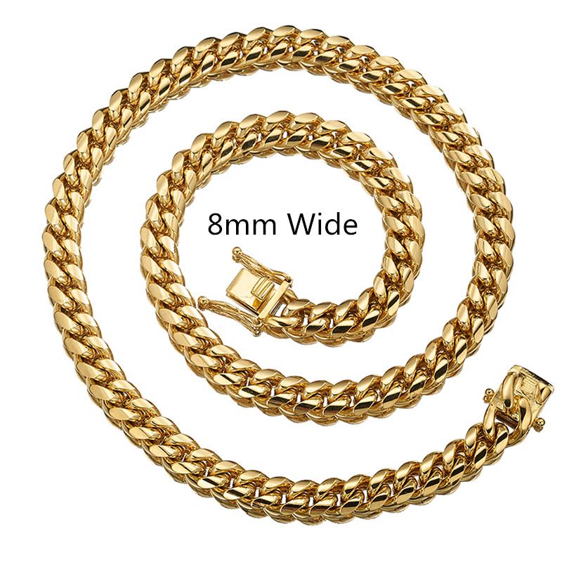 8mm Wide 316L Stainless Steel Curb Cuban Miami Link Chain Necklace Jewelry Gift 7-40inch
8mm Wide 316L Stainless Steel Curb Cuban Miami Link Chain Necklace Jewelry Gift 7-40inch