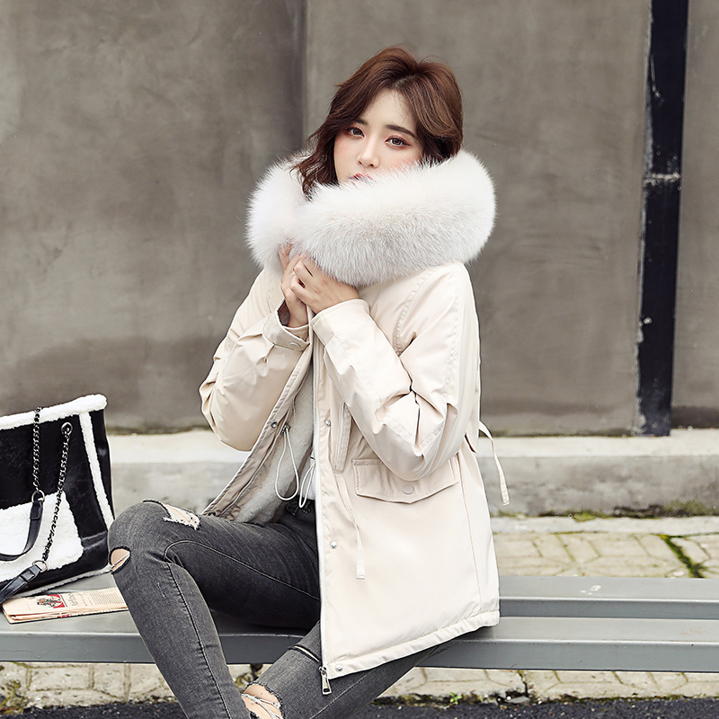 Winter Women Parkas 2020 new Winter 30 degrees thickened warm Parkas coat fashion fur collar hooded Winter jacket Parkas Women T200902