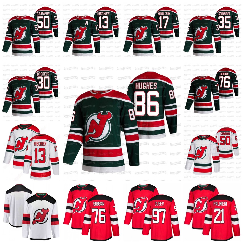 Mackenzie Blackwood Dawson Mercer Hughes New Jersey Devils 2021 Reverse Retro Jersey Corey Crawford Gusev Subban Hischier Schneider, Black;red
Mackenzie Blackwood Dawson Mercer Hughes New Jersey Devils 2021 Reverse Retro Jersey Corey Crawford Gusev Subban Hischier Schneider, Black;red