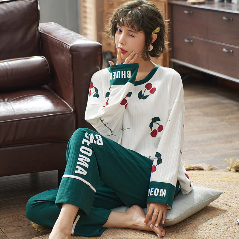 New Spring Sleepwear Sets Kawaii Cartoon Pajama Suit For Women Soft Cotton Ladies Home Wear Large Size Pijama Pyjama girl M-4XL 201027wtt