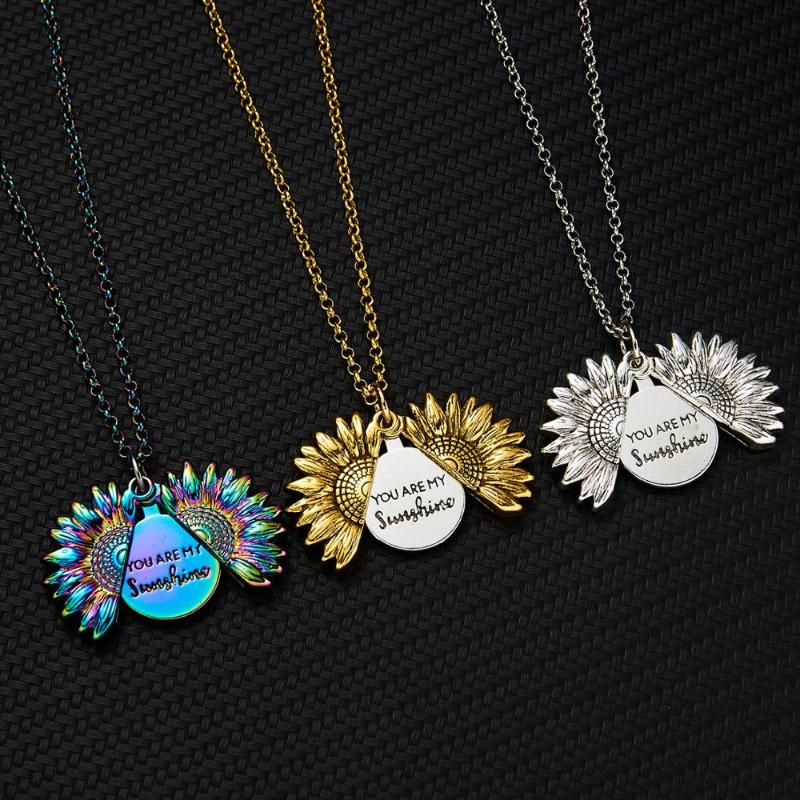 2020 New You Are My Sunshine Necklace Alloy Open Locket Sunflower Necklaces Gold Colorful Pendant Collar Women Gift
2020 New You Are My Sunshine Necklace Alloy Open Locket Sunflower Necklaces Gold Colorful Pendant Collar Women Gift