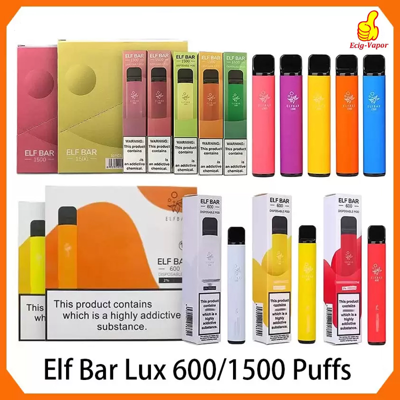 Elf Bar Lux Disposable electronic cigarette Pod Device 600/1500 puffs 850mAh Battery 4.8ml Prefilled Cartridge Vape Pen Vs Puff XXL Plus ESC
Elf Bar Lux Disposable electronic cigarette Pod Device 600/1500 puffs 850mAh Battery 4.8ml Prefilled Cartridge Vape Pen Vs Puff XXL Plus ESC