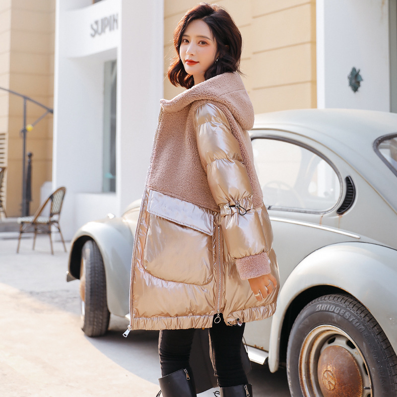 New Winter Coat Women Oversize Fashion Winter Down Jacket Plus Size Woman Coats Windproof Wool Hooded Thicken Warm Jackets 201217