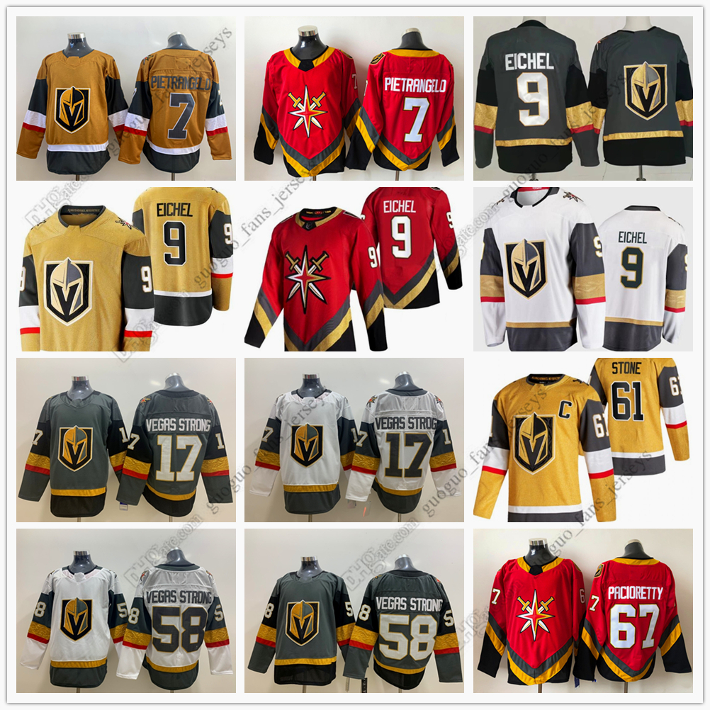 2021 Reverse Retro Ice Hockey Jersey 7 Pietrangelo 9 Eichel 58 Strong 61 Stone 67 Pacioretty Gray Red White Gold Third High Quality Jersey Size S--XXXL, Picture
2021 Reverse Retro Ice Hockey Jersey 7 Pietrangelo 9 Eichel 58 Strong 61 Stone 67 Pacioretty Gray Red White Gold Third High Quality Jersey Size S--XXXL, Picture