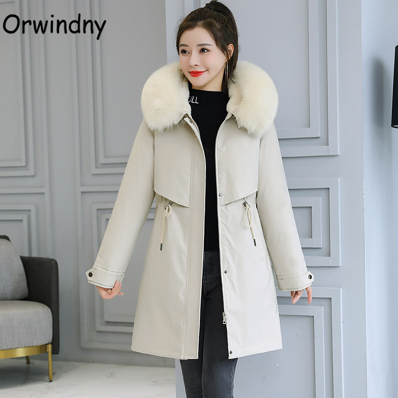 Orwindny Winter Coat Women Plus Size 5XL 6XL Warm Wool Liner Jackets Ladies Large Fur Collar Padded Clothing Snow Wear Coats 201217