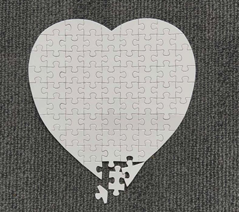 Sublimation blank pearl light pager puzzles heart love shape puzzle hot transfer printing blank consumables child toys gifts DHL
