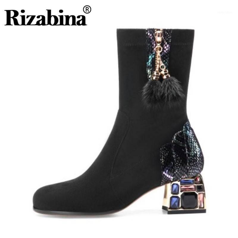 RIZABINA Women Mid Calf Boots Real Leather Winter Warm Fur Shoes Women High Heels Fashion Rhinestone Ethnic Style Size 33-401, Black
RIZABINA Women Mid Calf Boots Real Leather Winter Warm Fur Shoes Women High Heels Fashion Rhinestone Ethnic Style Size 33-401, Black