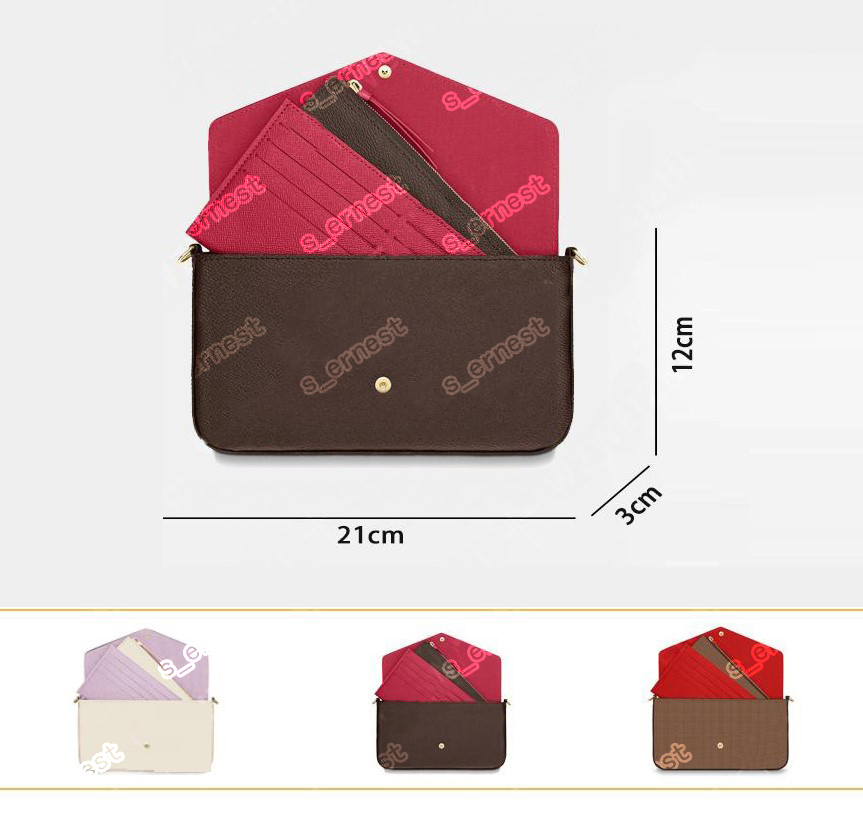NEW Handbags Women Bags chain bag three-piece flower bag ladies PVC leather classic wallet with box 3 colors, Brown flower
NEW Handbags Women Bags chain bag three-piece flower bag ladies PVC leather classic wallet with box 3 colors, Brown flower