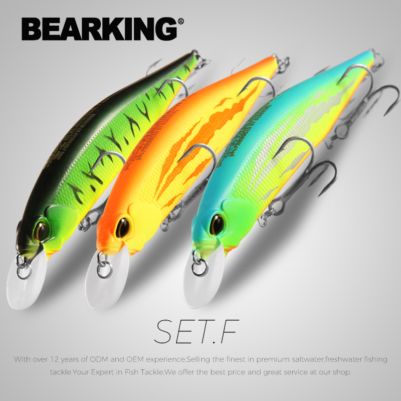 BEARKING 3pcs per set 12cm 18g SP jerkbaits hot model fishing lures hard bait minnow quality professional minnow depth1-1.8m 201103
BEARKING 3pcs per set 12cm 18g SP jerkbaits hot model fishing lures hard bait minnow quality professional minnow depth1-1.8m 201103