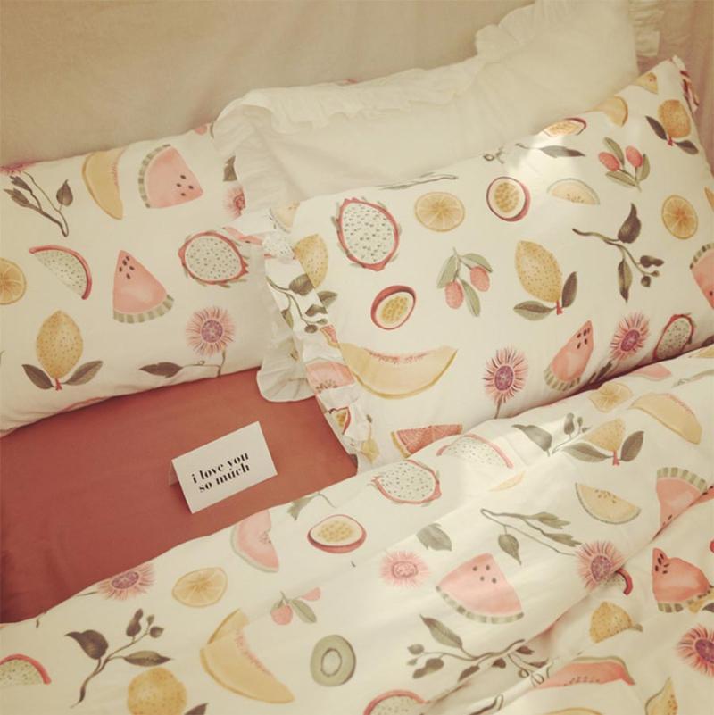Pastoral fruit watermelon pear bedding set, full queen king 60s cotton double home textile bed sheet pillow case duvet cover, Picture color
Pastoral fruit watermelon pear bedding set, full queen king 60s cotton double home textile bed sheet pillow case duvet cover, Picture color