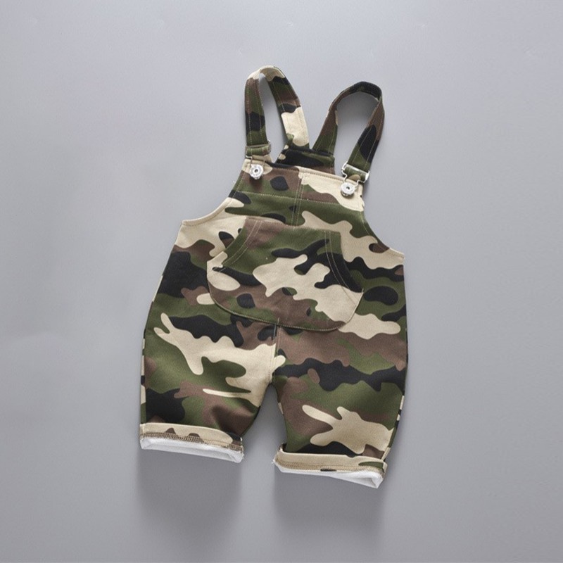 Casual Summer Baby Boys Girls Roupas Camouflage Infants Kids Children Cotton Overalls Shorts Pantalones 201128
