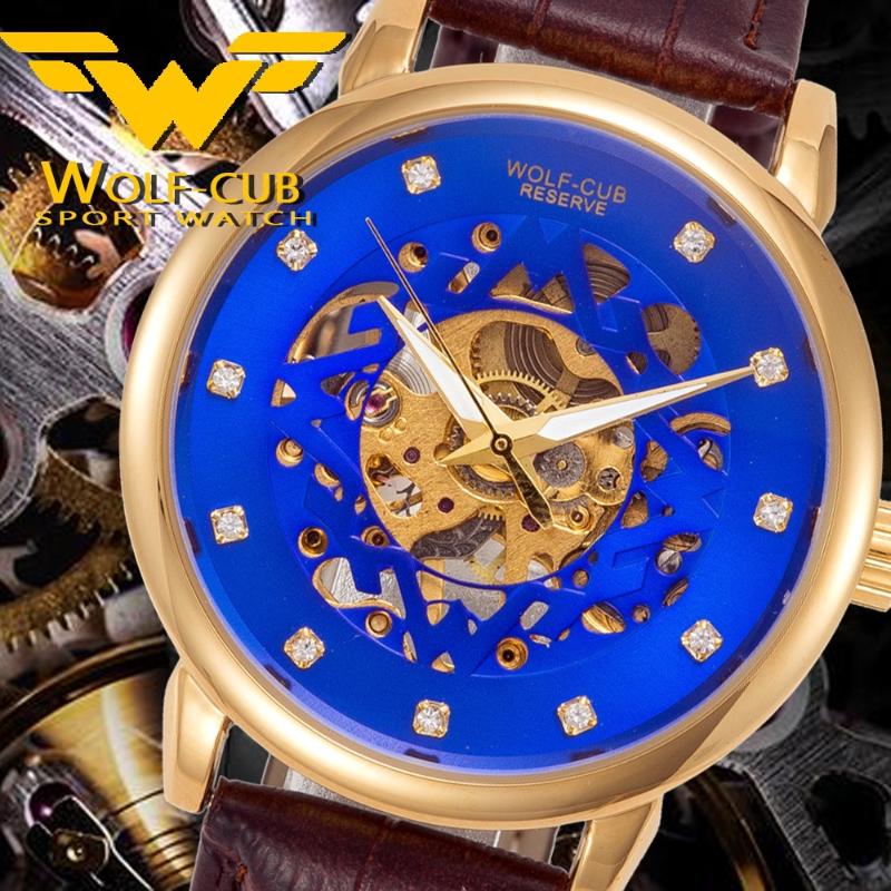WOLF-CUB Fashion Leather Men's mechanical Luminous stainless steel Sport Watch Waterproof Wristwatch Original design dial, Gold
WOLF-CUB Fashion Leather Men's mechanical Luminous stainless steel Sport Watch Waterproof Wristwatch Original design dial, Gold