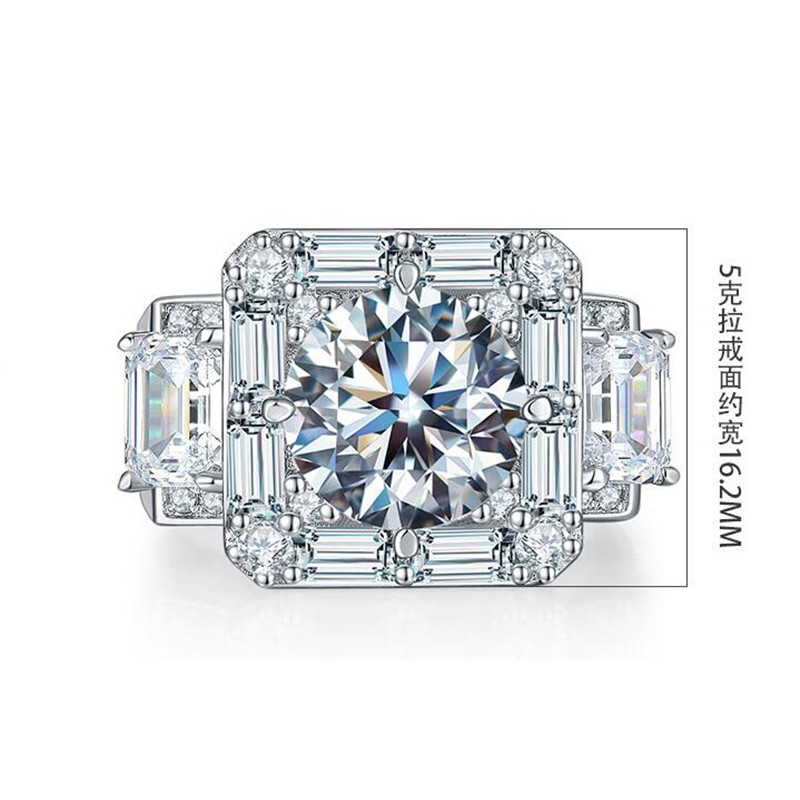 2025 Top Sell Sparkling Luxury Jewelry Male 925 Sterling Silver T Princess Cut Moissanite Diamond Party Designer Eternity Men Wedding Band Ring Gift