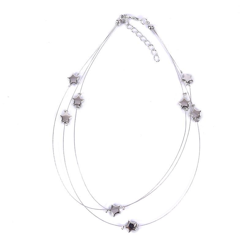 Women Multilayer Star Choker Necklaces Alloy Punk Geometric Chain Jewelry Dropshipping