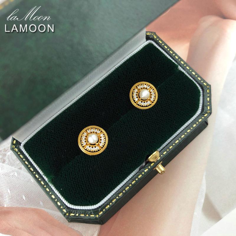 LAMOON Freshwater Pearl Earring 925 Sterling Silver Stud Earrings For Women 14K Gold Plated Vintage Fine Jewelry Korean LMEI106
LAMOON Freshwater Pearl Earring 925 Sterling Silver Stud Earrings For Women 14K Gold Plated Vintage Fine Jewelry Korean LMEI106