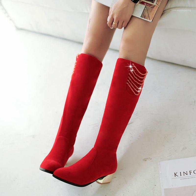 Women winter boots Platform Knee High Boots Sweet Fashion 4.5CM High Heels Red Flock Long Woman plush warm Black Shoes 9261
Women winter boots Platform Knee High Boots Sweet Fashion 4.5CM High Heels Red Flock Long Woman plush warm Black Shoes 9261
