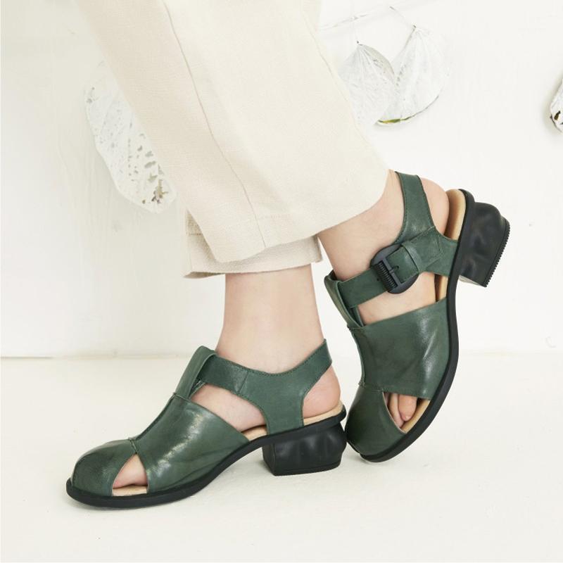 VALLU Elegant handmade leather women's shoes comfortable mid-heel sandals Mori women's casual simple summer 2020 new products1, Army green
VALLU Elegant handmade leather women's shoes comfortable mid-heel sandals Mori women's casual simple summer 2020 new products1, Army green
