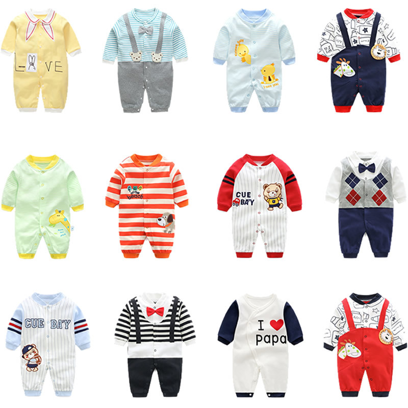 Baby Long Romper Toddler I Love Mama Letter Print Spring& Autumn Jumpsuit Bow Bib Striped Onesie Baby Girl Boy Fashion Daily Y1221