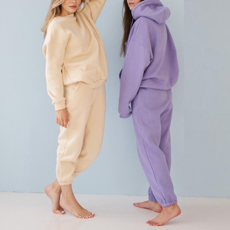 Autumn Women Hoodies Tracksuits Fashion Fleece Hooded Sweatshirt Two Pieces Set Casual Long Sleeve Solid Hoodie Sport Pants Suit
Autumn Women Hoodies Tracksuits Fashion Fleece Hooded Sweatshirt Two Pieces Set Casual Long Sleeve Solid Hoodie Sport Pants Suit