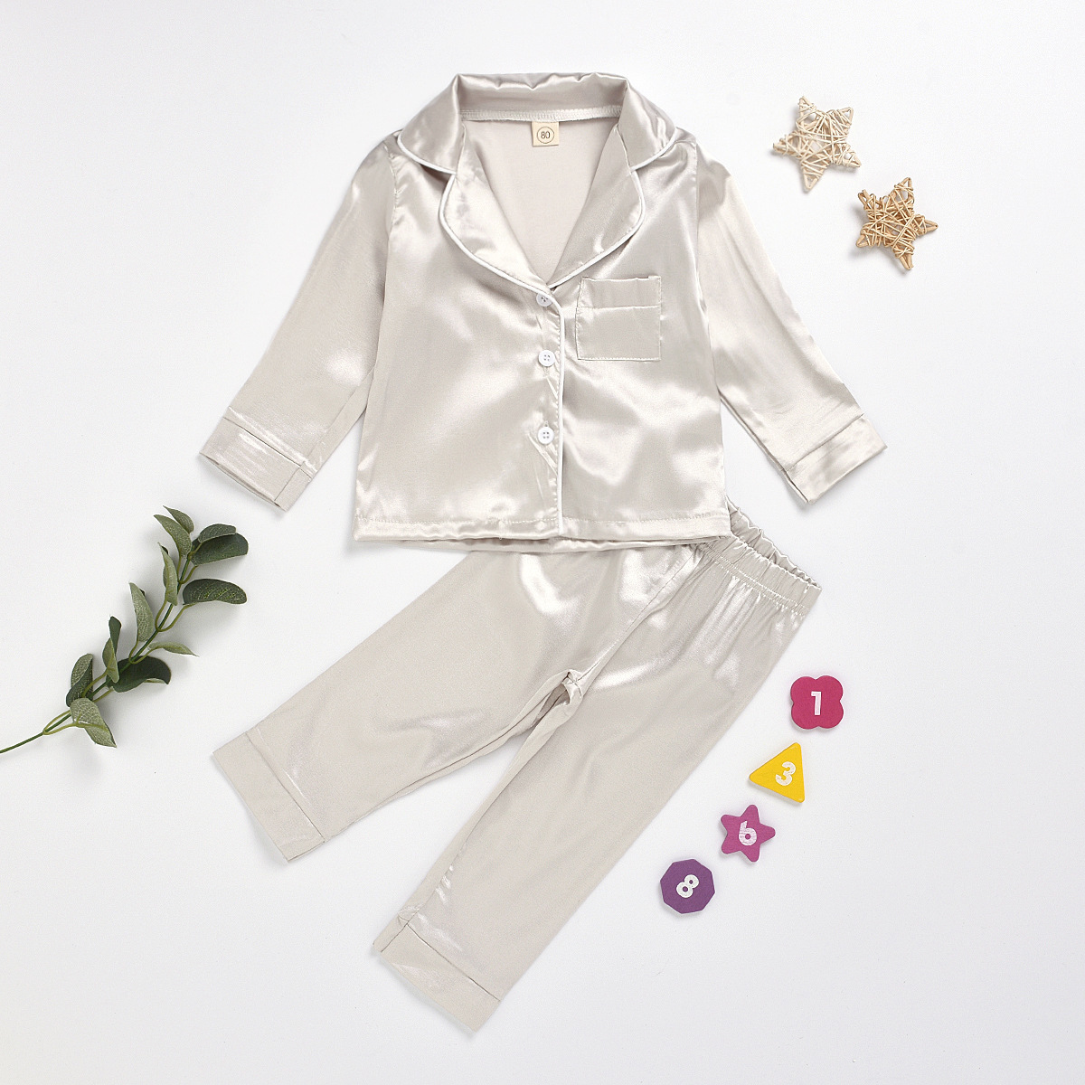 HIPAC Children Kids Pyjamas for Teen Girls Silk Satin Clothes Pjs Long Sleeve Sleepwear Nightwear Girl Boy Pajama Sets LJ201216