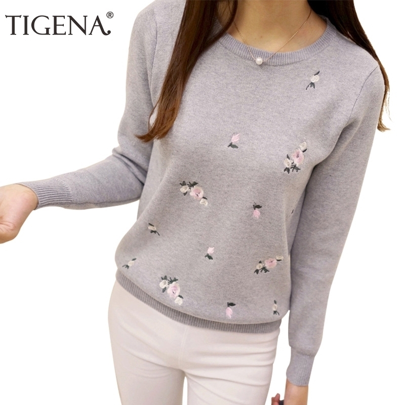TIGENA Floral Embroidery Sweater Women Winter Long Sleeve Knitted Sweaters And Pullovers Female Knitted Jumper Lady Clothes 201030, Beige
TIGENA Floral Embroidery Sweater Women Winter Long Sleeve Knitted Sweaters And Pullovers Female Knitted Jumper Lady Clothes 201030, Beige