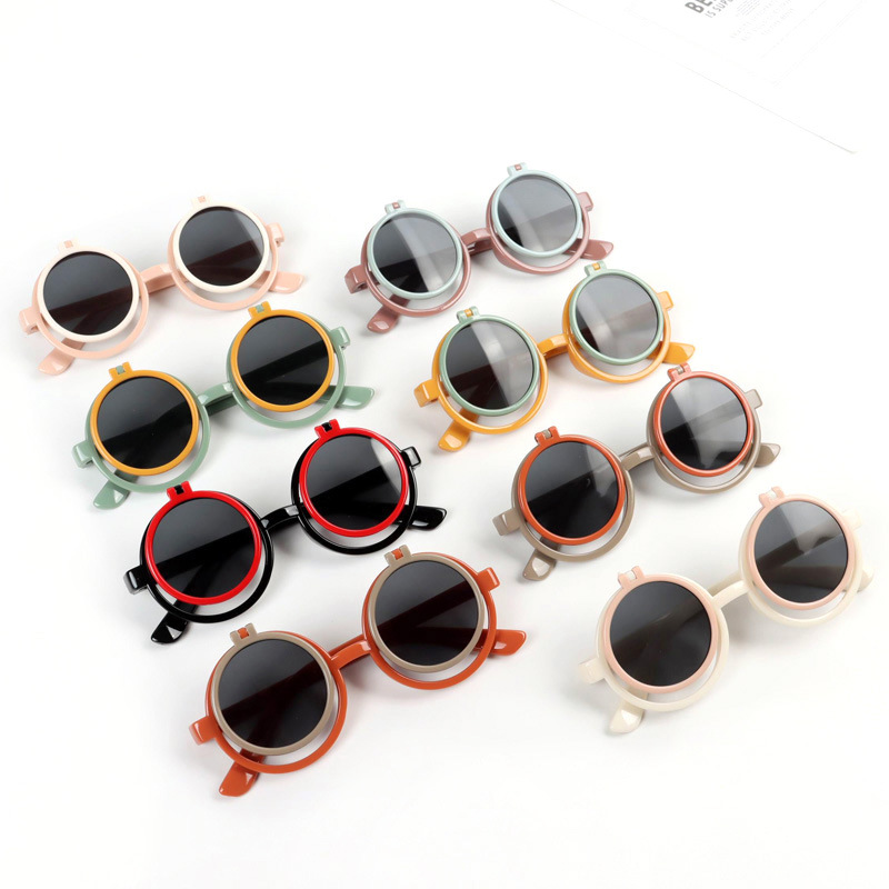 Cartoon Lovely Kids Sunglasses round Frame Girls Children Sun Glasses Round Street Beat Baby Boy Eyeglasses Cute Shades Z260305