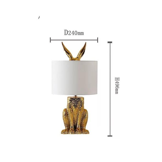 Rabbit Table Lamp Gold Lampe Night Lights Desk Light 24 by 49cm Bedroom Bedside LED Lamps for Home Office US Stock