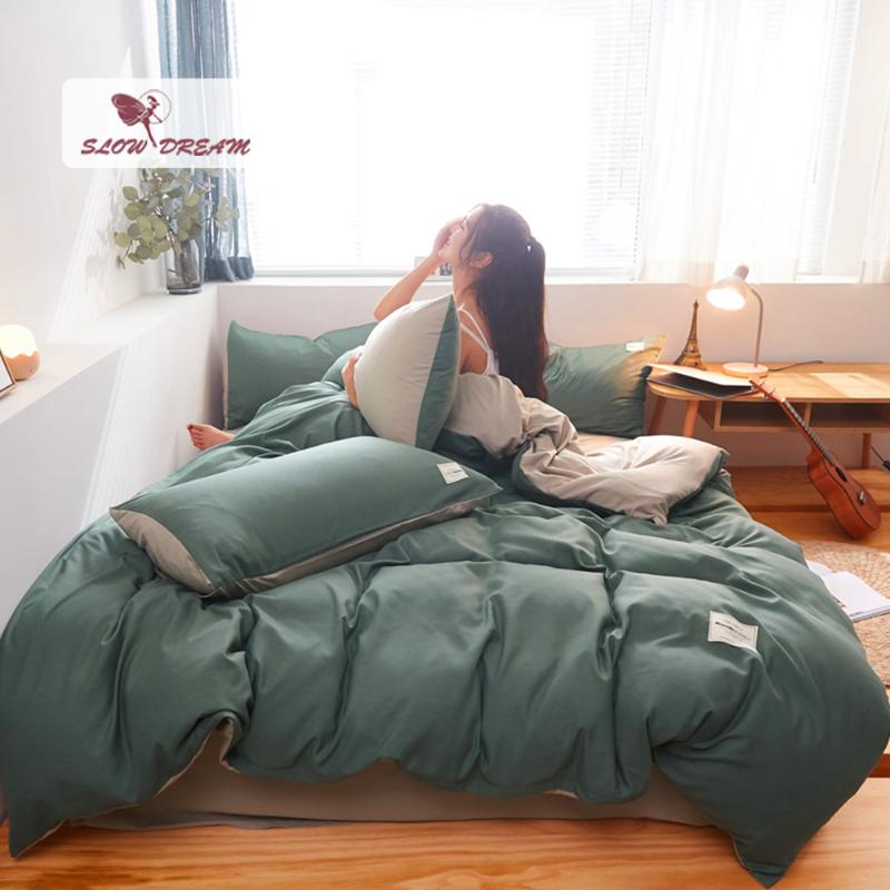 SlowDream Green Bedding Set Flat Sheet Fitted Sheet With Rubber Elastic Band Home Decor Nordic Duvet Cover Double Bedspread
SlowDream Green Bedding Set Flat Sheet Fitted Sheet With Rubber Elastic Band Home Decor Nordic Duvet Cover Double Bedspread