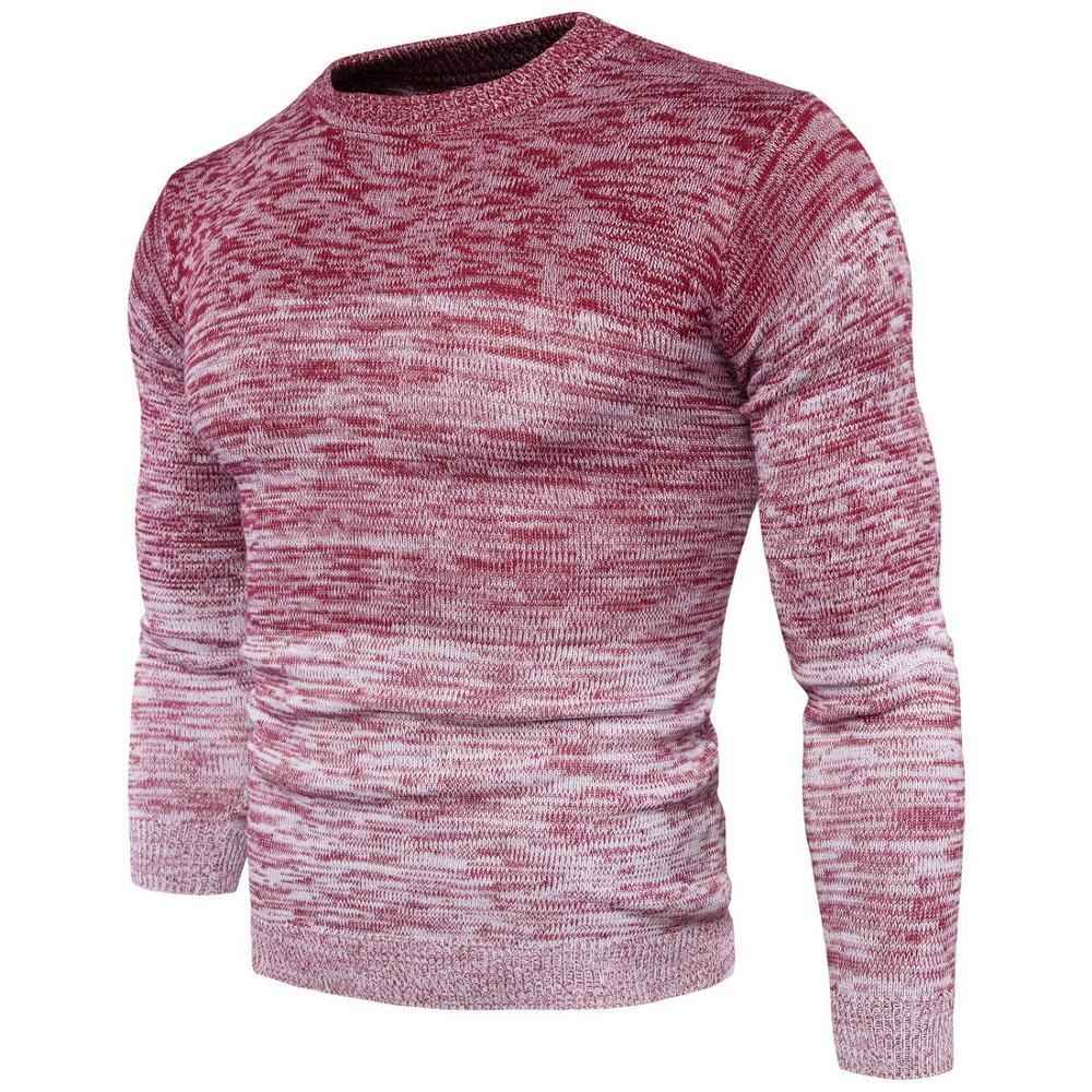 2021 New Autumn Winter Men's Turtleneck Solid Color Casual Sweater 1uws, Red