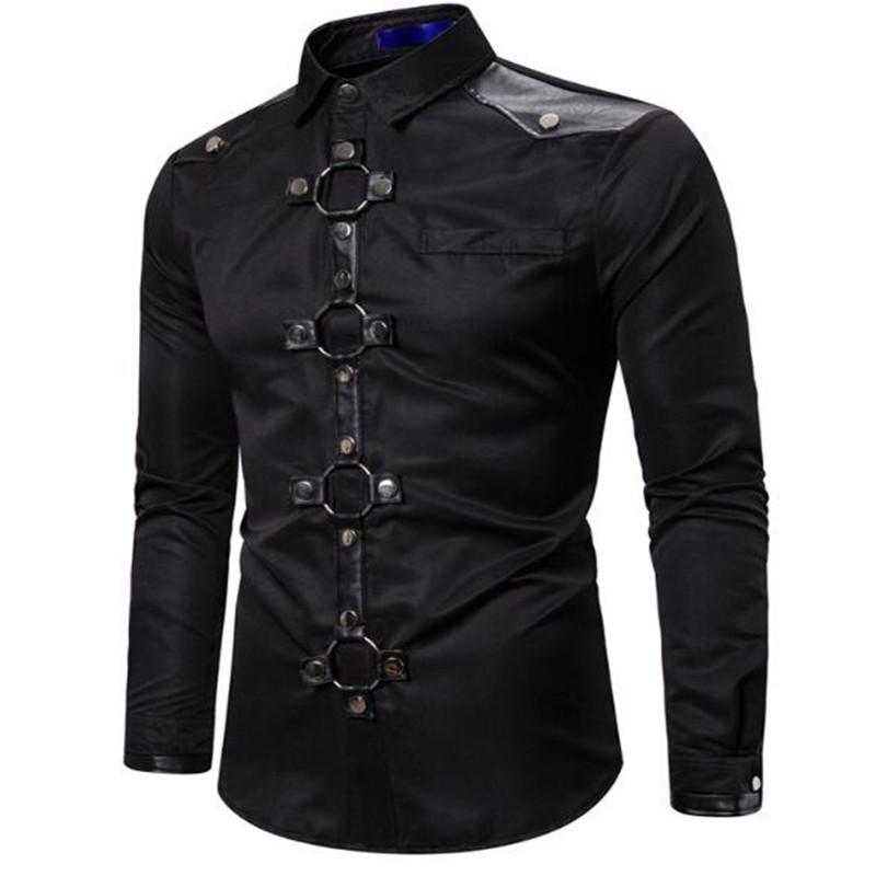The new men' gothic style rivet long-sleeved men' casual shirt with a dark theme, Red
The new men' gothic style rivet long-sleeved men' casual shirt with a dark theme, Red