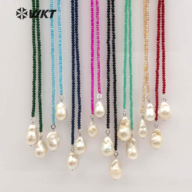 Pendant Necklaces WT-N1115 WKT Wholesale Natural Crystal Bead Long Necklace With Water Drop Pearl 8 Colors Optional Women Jewelry
Pendant Necklaces WT-N1115 WKT Wholesale Natural Crystal Bead Long Necklace With Water Drop Pearl 8 Colors Optional Women Jewelry