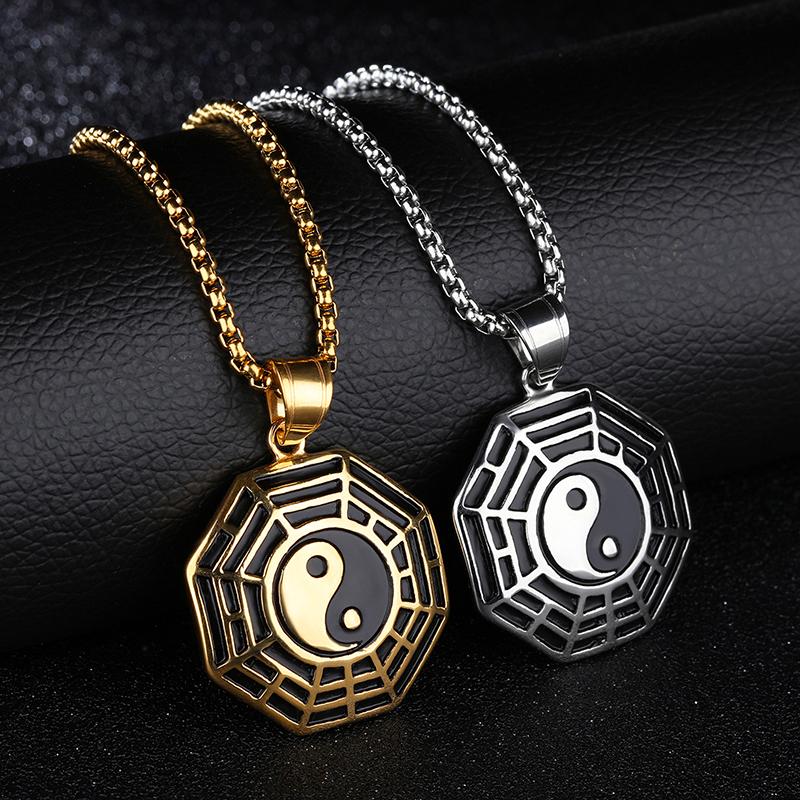 Hip Hop Rock Gold Color Stainless Steel Yin Yang taiji Tai Chi Geometric Round Pendant Necklace for Men jewelry
Hip Hop Rock Gold Color Stainless Steel Yin Yang taiji Tai Chi Geometric Round Pendant Necklace for Men jewelry
