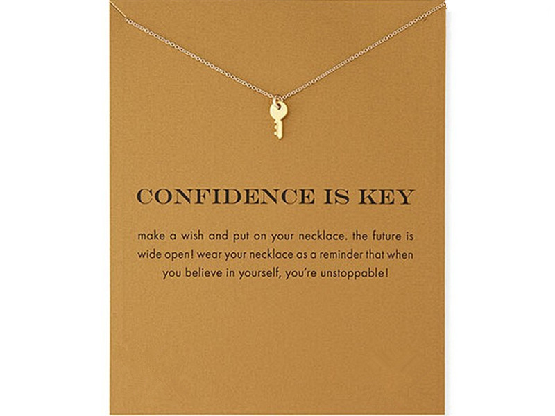 Choker Necklaces With card Gold Silver Key Pendant Necklace For Fashion women Jewelry CONFIDENCE IS KEY
Choker Necklaces With card Gold Silver Key Pendant Necklace For Fashion women Jewelry CONFIDENCE IS KEY