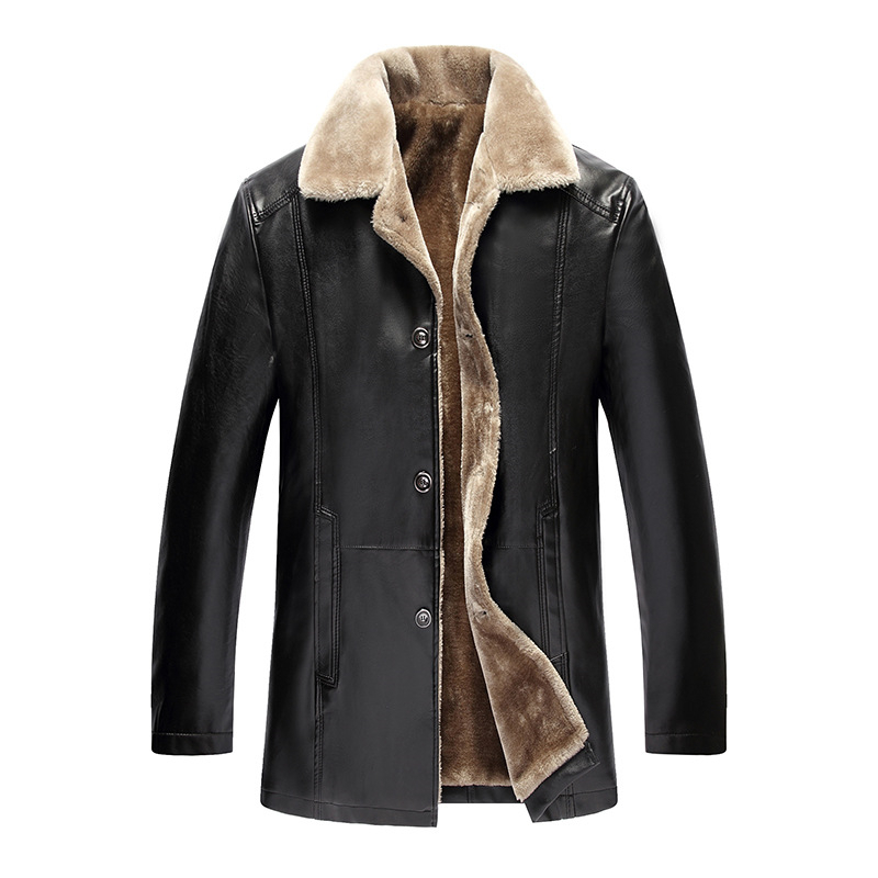Winter Fur PU Leather Jacket Mens Plus Size 5XL Suede Leather Jackets Men Faux Fur Thick Warm Long Suede Jacket Clthing,N8013 201120