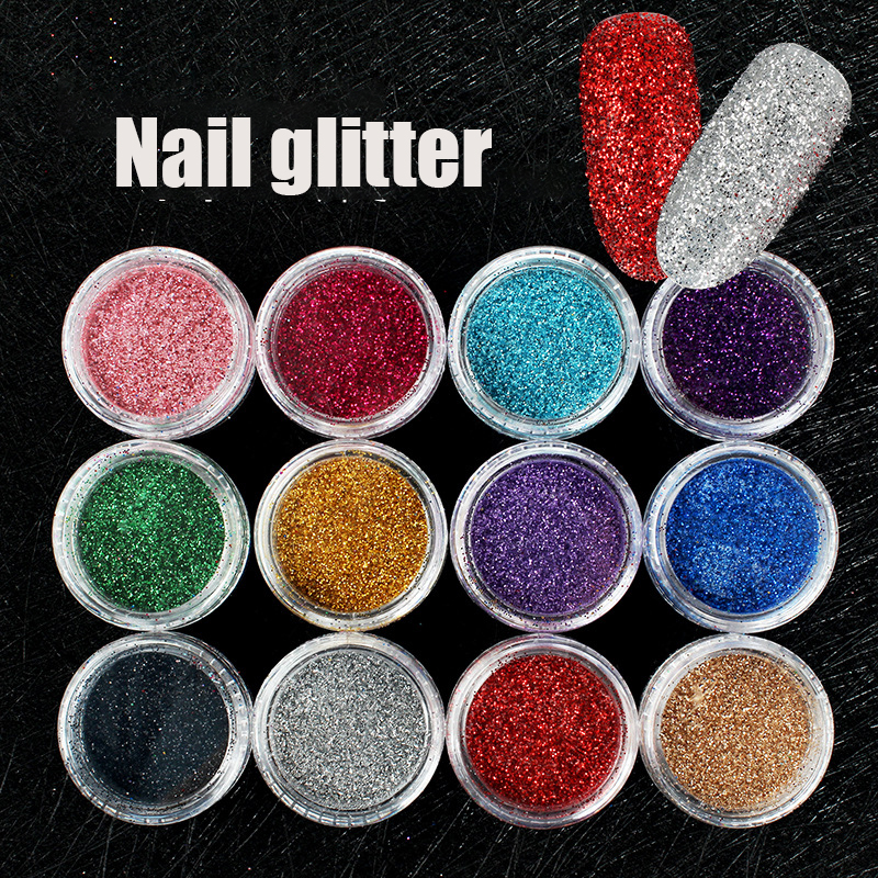 12 Colors Glitter Nail Sequins Powder Cosmetic Festival Chunky Body Manicure Craft Glitter