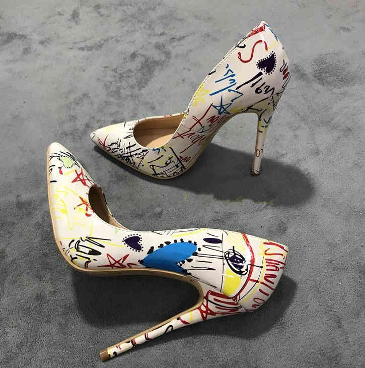 Dress Shoes box printed real leather red bottom high heels 8cm 10cm 12cm Nude black pink Leather Pointed Toes Pumps With 1IL6, Black leopard