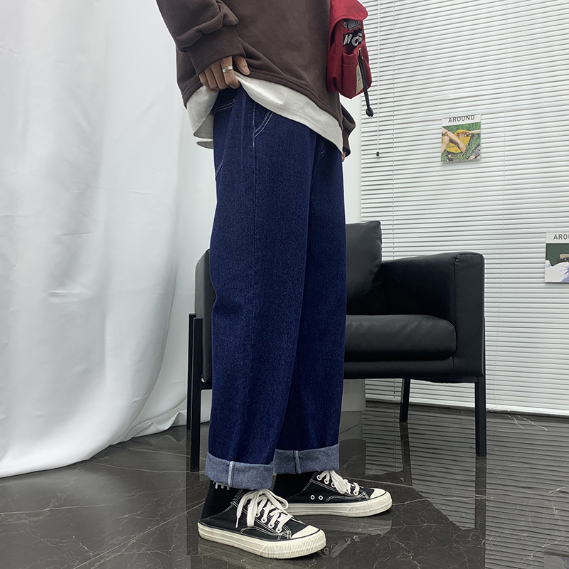 Men's Leisure Casual Pants Baggy Homme Wash Jeans Loose Cargo Pocket Biker Denim 4 Color Cowboy Trousers Big Size M-4XL 201116