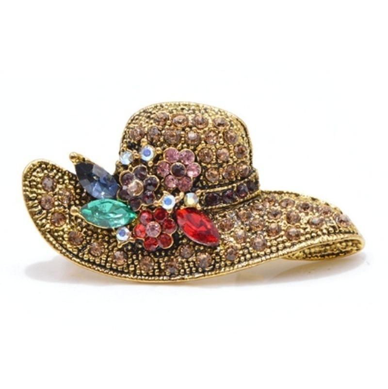 Vintage Shiny Golden Rhinestone Hat Brooch for Women Fashion Party Wedding Dress Jewelry
Vintage Shiny Golden Rhinestone Hat Brooch for Women Fashion Party Wedding Dress Jewelry