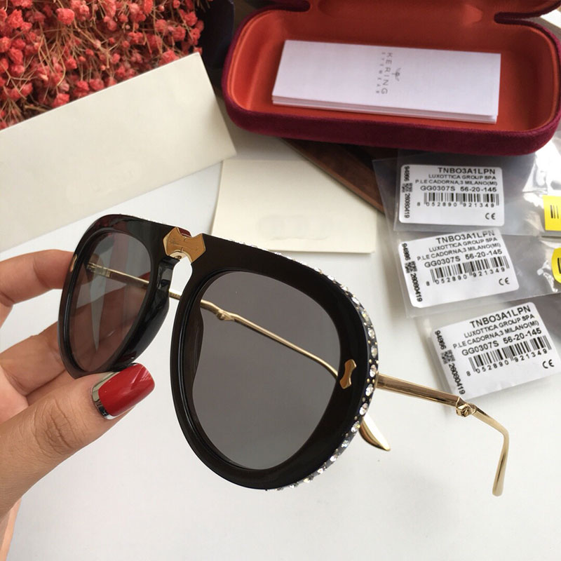 Sunglasses Men Women foldable round 0307 designer fashion Brand glasses UV400 Frame edge dia decoration Explosive sunglasses Original Box