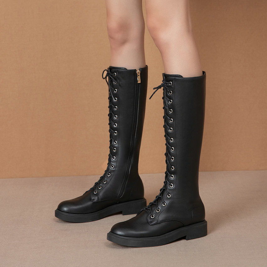 Esveva 2021 quadrado baixo calcanhar couro plutnio sapatos femininos casual dedo do p redondo rendas at zper moda senhoras joelho, Black
Esveva 2021 quadrado baixo calcanhar couro plutnio sapatos femininos casual dedo do p redondo rendas at zper moda senhoras joelho, Black
