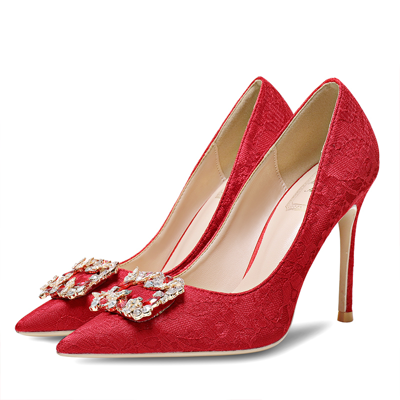 Fashion Fret Women's Red Lace Bombs Strass Toes Stripper Stiletto 10cm High Heels Aqj2, 40
Fashion Fret Women's Red Lace Bombs Strass Toes Stripper Stiletto 10cm High Heels Aqj2, 40