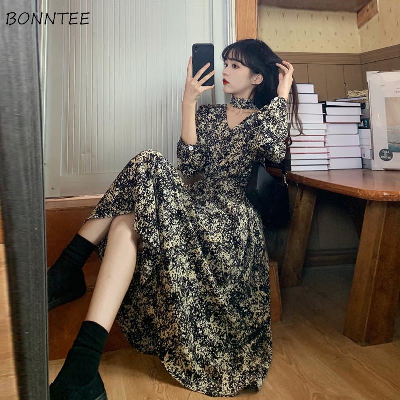 Dress Women French Style Vestido Midi Elegant Print Long Sleeve Empire BF V-Neck Vintage Temperament Feminino Classy Lady Retro, Blue
Dress Women French Style Vestido Midi Elegant Print Long Sleeve Empire BF V-Neck Vintage Temperament Feminino Classy Lady Retro, Blue