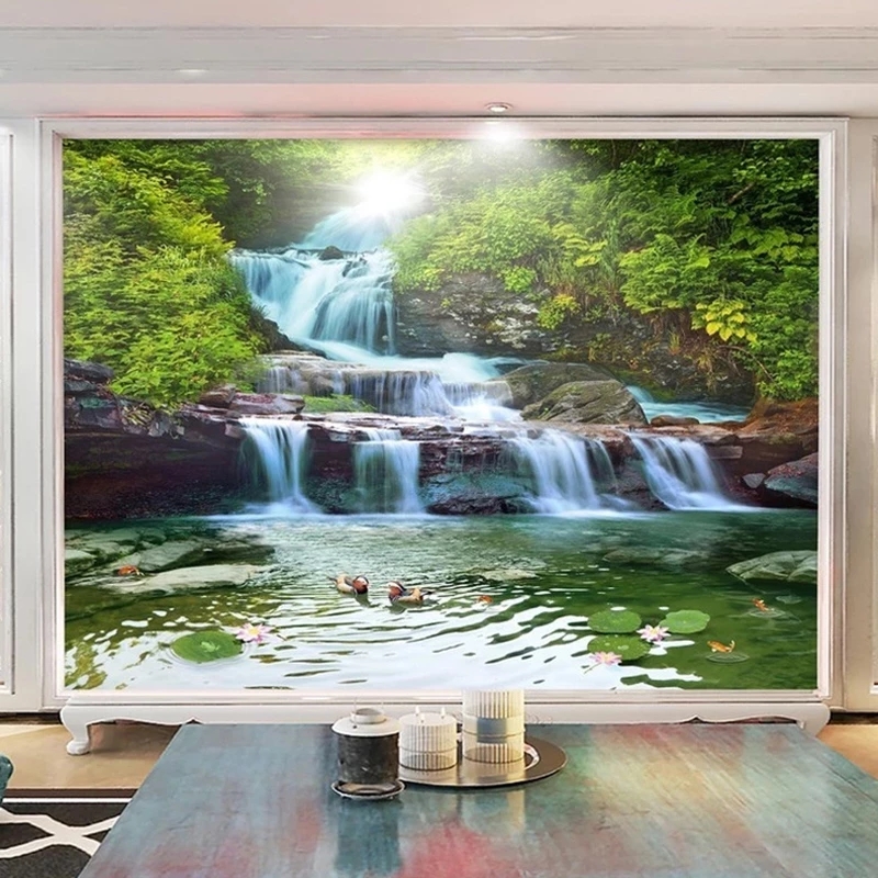 Waterfall Nature Landscape 3D Photo Wallpaper For Bedroom Living Room Sofa TV Background Papier Peint Custom Poster Wall Mural
