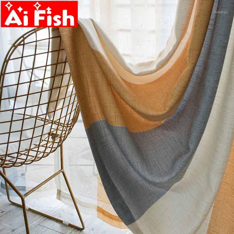 Modern Mediterranean Orange-Grey Stripe Bedroom Window Thick Curtain Semi-shading Curtains for Living Room Tulle Fabric MY025-51
Modern Mediterranean Orange-Grey Stripe Bedroom Window Thick Curtain Semi-shading Curtains for Living Room Tulle Fabric MY025-51