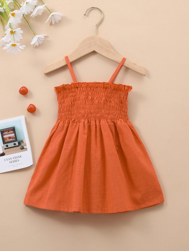Baby Girl Shirred Bodice Cami Dress SHE