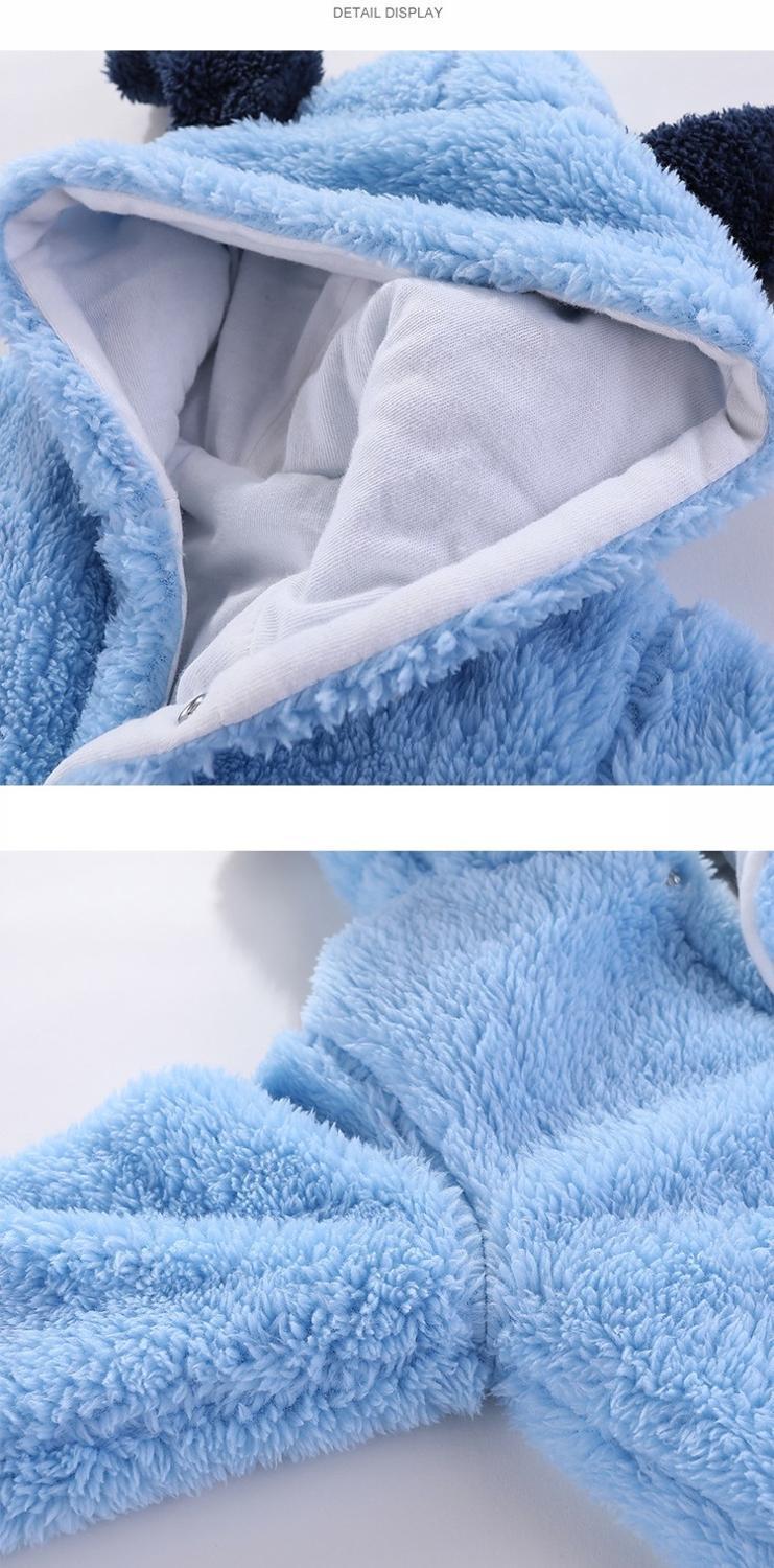Autumn Winter Infant Clothing Overalls Thick Fluff Rompers For Girls Jumpsuit Warm Costume Newborn Baby Boys Clothes 201027