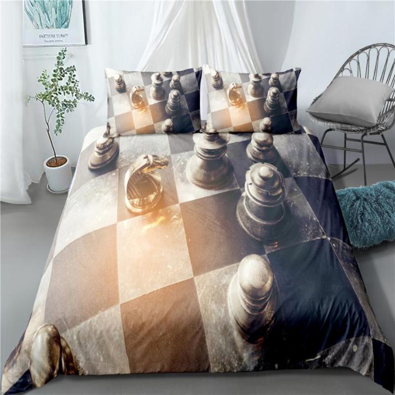 Chess Board Bedding Set Black and White Bedspreads Games Home Textiles Squares Teen Boys Bed Set Queen Dropship, As picture
Chess Board Bedding Set Black and White Bedspreads Games Home Textiles Squares Teen Boys Bed Set Queen Dropship, As picture