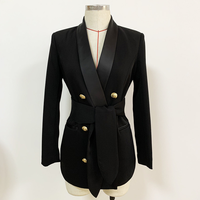 Premium New Style Original DesignTop Quality Women's Double-Breasted Metal Buckles Blazer Shawl Collar Sash Waistband Slim Jacket 3 colors, White;black
Premium New Style Original DesignTop Quality Women's Double-Breasted Metal Buckles Blazer Shawl Collar Sash Waistband Slim Jacket 3 colors, White;black