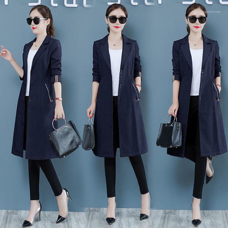 2019 spring and autumn new fashion ladies slim slimming long trench coat1, Beige
2019 spring and autumn new fashion ladies slim slimming long trench coat1, Beige