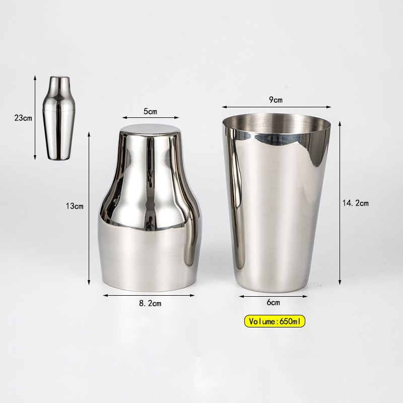 650ML Stainless Steel Cocktail Shaker Simple Bar Night Bartending Tool Is Durable And Easy To Clean